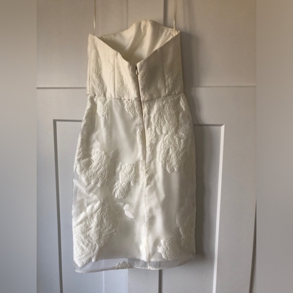 Amsale Rose Fil Coupé Strapless Cocktail Dress Wedding Reception - Picture 11 of 12